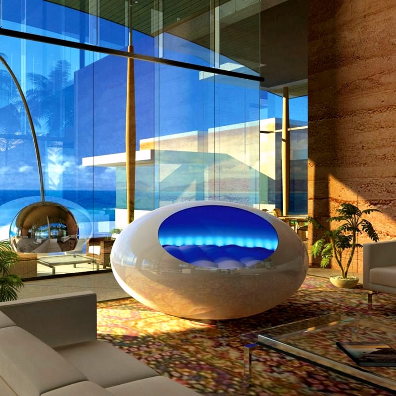Tento spací prostor vypadá, že pochází ze sci-fi filmu. Ve skutečnosti jde o futuristický design vodní postele ve tvaru kokonu s příjemným osvětlením, relaxačními 3D zvuky a jemnými vibracemi. Už je známá i cena. 22.000 Eur.