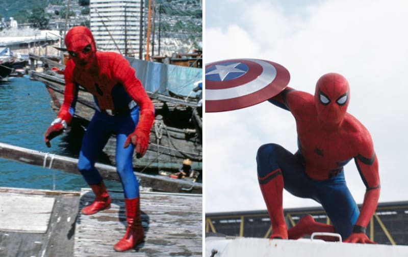 Spiderman v roce 1977 a 2016.