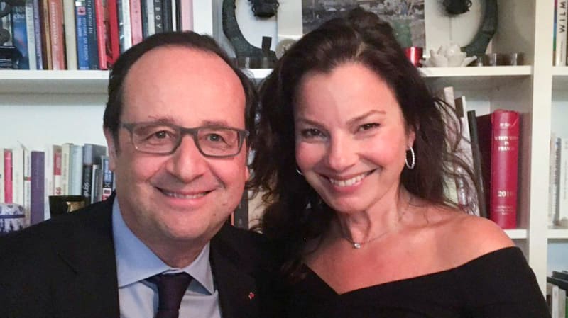 Fran Descher s francouzským prezidentem Hollandem.