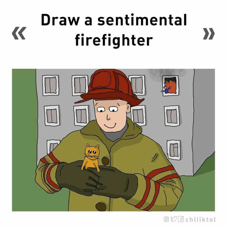 Nakresli citlivého hasiče
