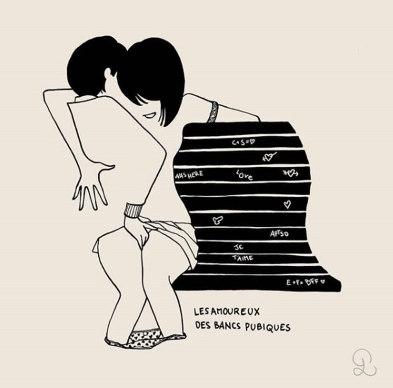 Sprosté ilustrace, které pár tahy ukazují sexuální život.  13