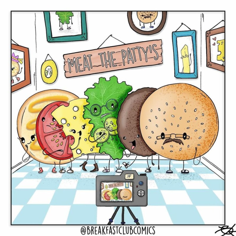 Umělkyně kreslí vtipné ilustrace o jídle 9