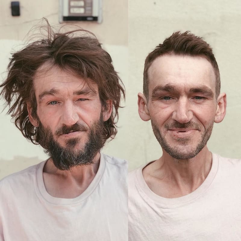 15 bezdomovců před a po radikální změně účesu 3