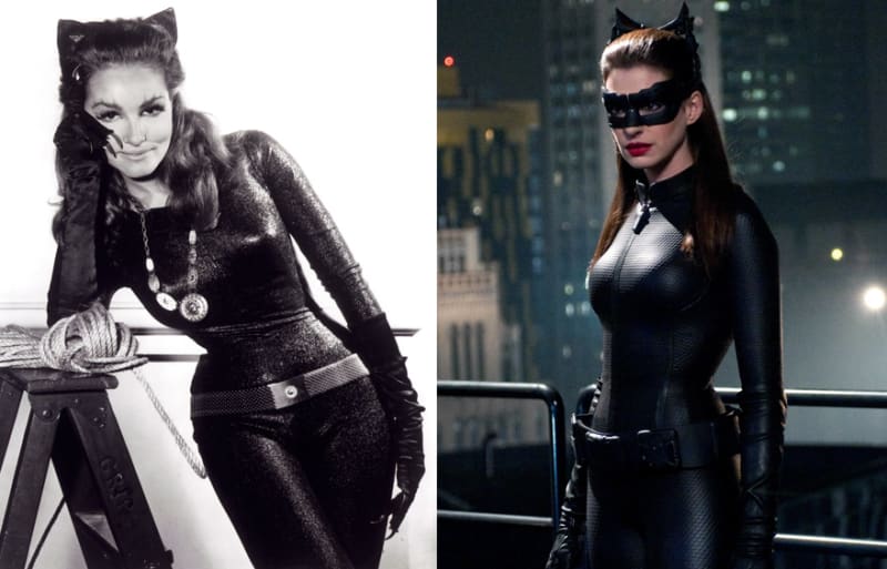 Catwoman v roce 1966 a 2012.