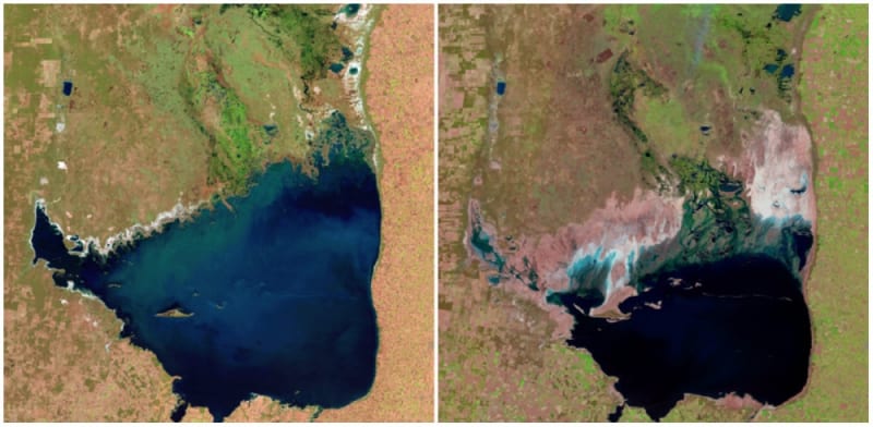 Přehrada Mar Chiquita, Argentina, 1998 a 2011