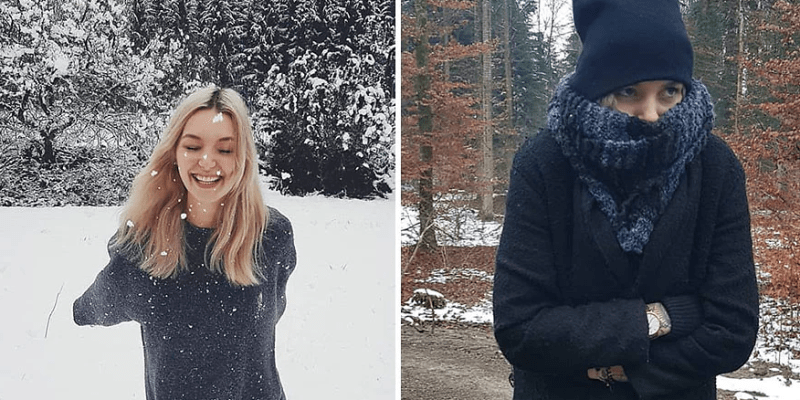 Žena ukazuje rozdíl mezi fotkami na Instagramu a realitou 2