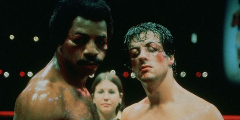 První díl Rockyho... Herci Carl Weathers a Sylvester Stallone rok 1976