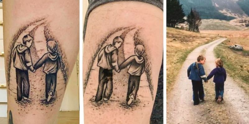 Sestry mají stejné tetování podle jejich fotky z dětství.