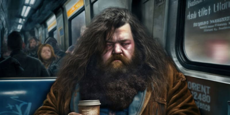 Unavený Hagrid.