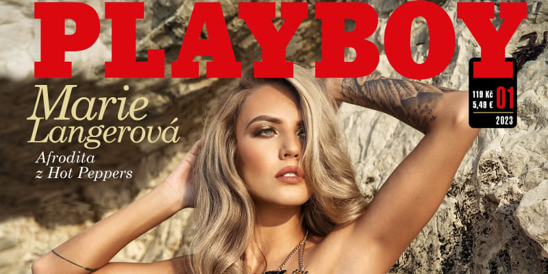 Playmate Marie Langerová pózuje pro lednový Playboy.