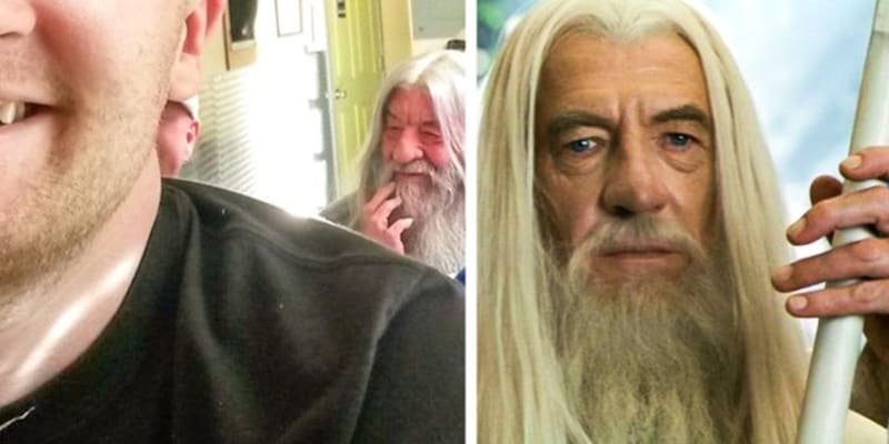 Muž v restauraci vypadá úplně přesně jako Gandalf z Pána prstenů