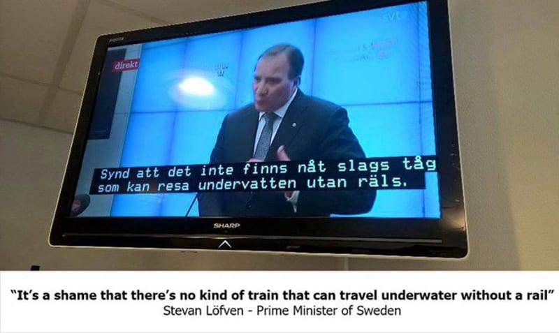„Je škoda, že zde není žádný druh vlaku, který by mohl jezdit pod vodou bez železnice."
