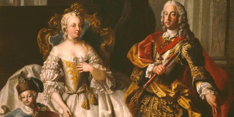Marie terezie se svým mužem Františkem I. Štěpánem Lotrinský