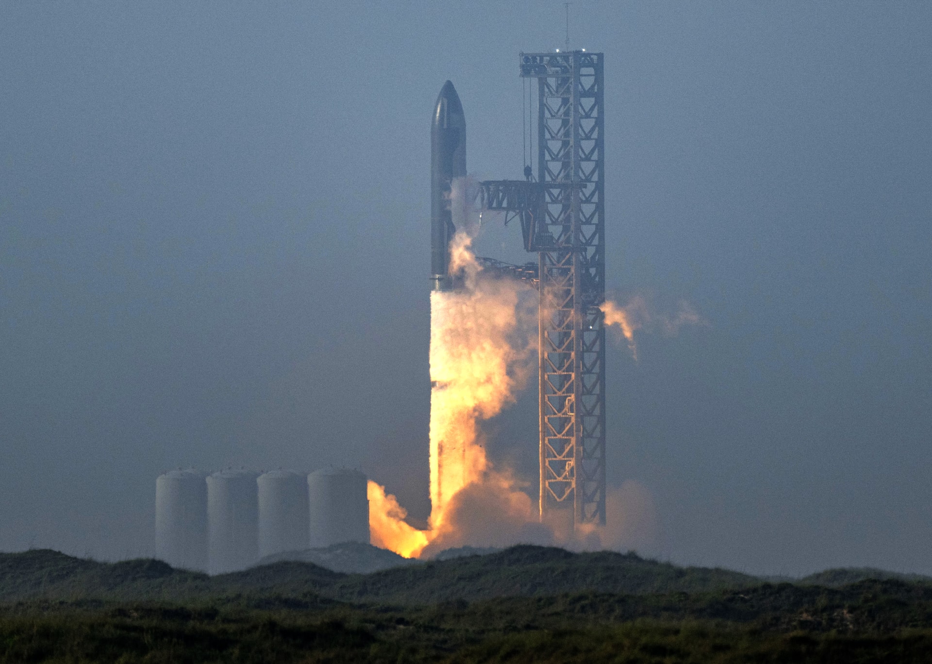 Start rakety Starship společnosti SpaceX
