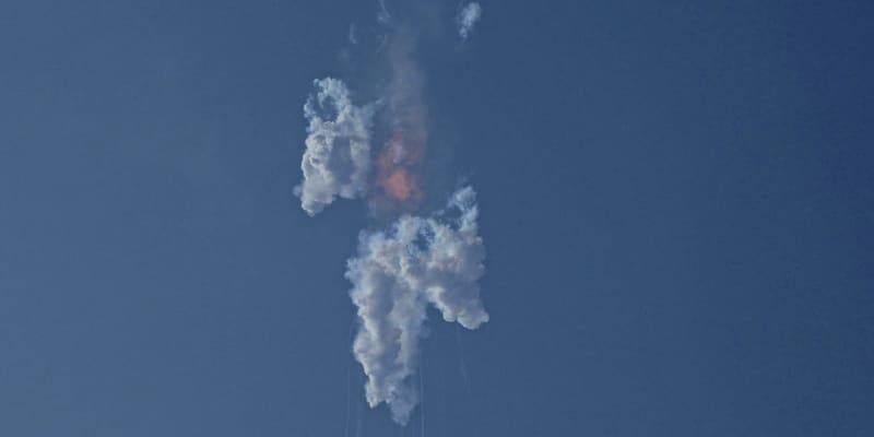 Pád rakety Starship společnosti SpaceX