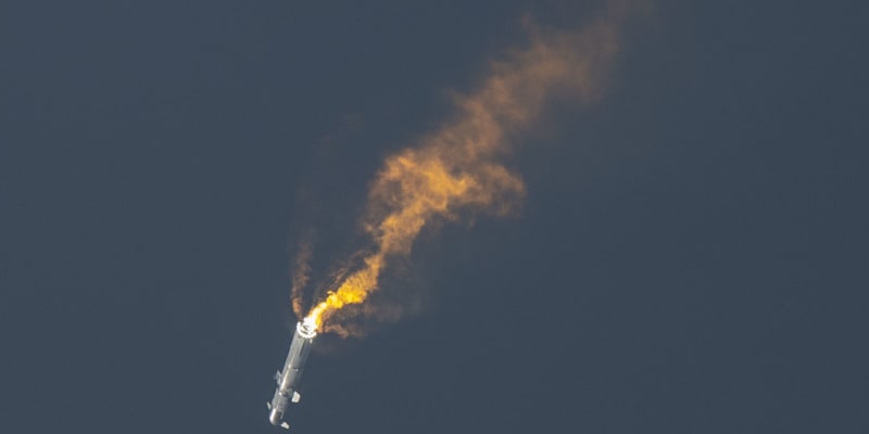 Pád rakety Starship společnosti SpaceX