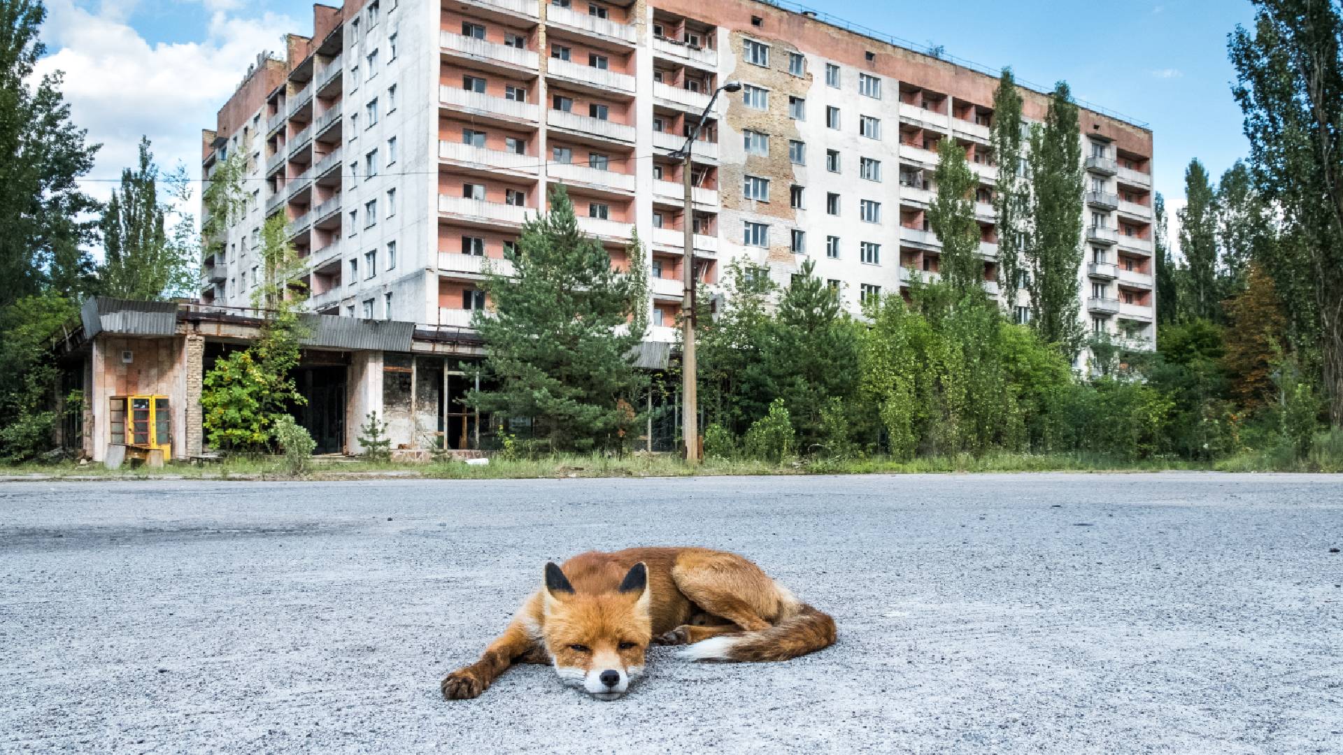 Opuštěné město Pripjať poblíž Černobylu