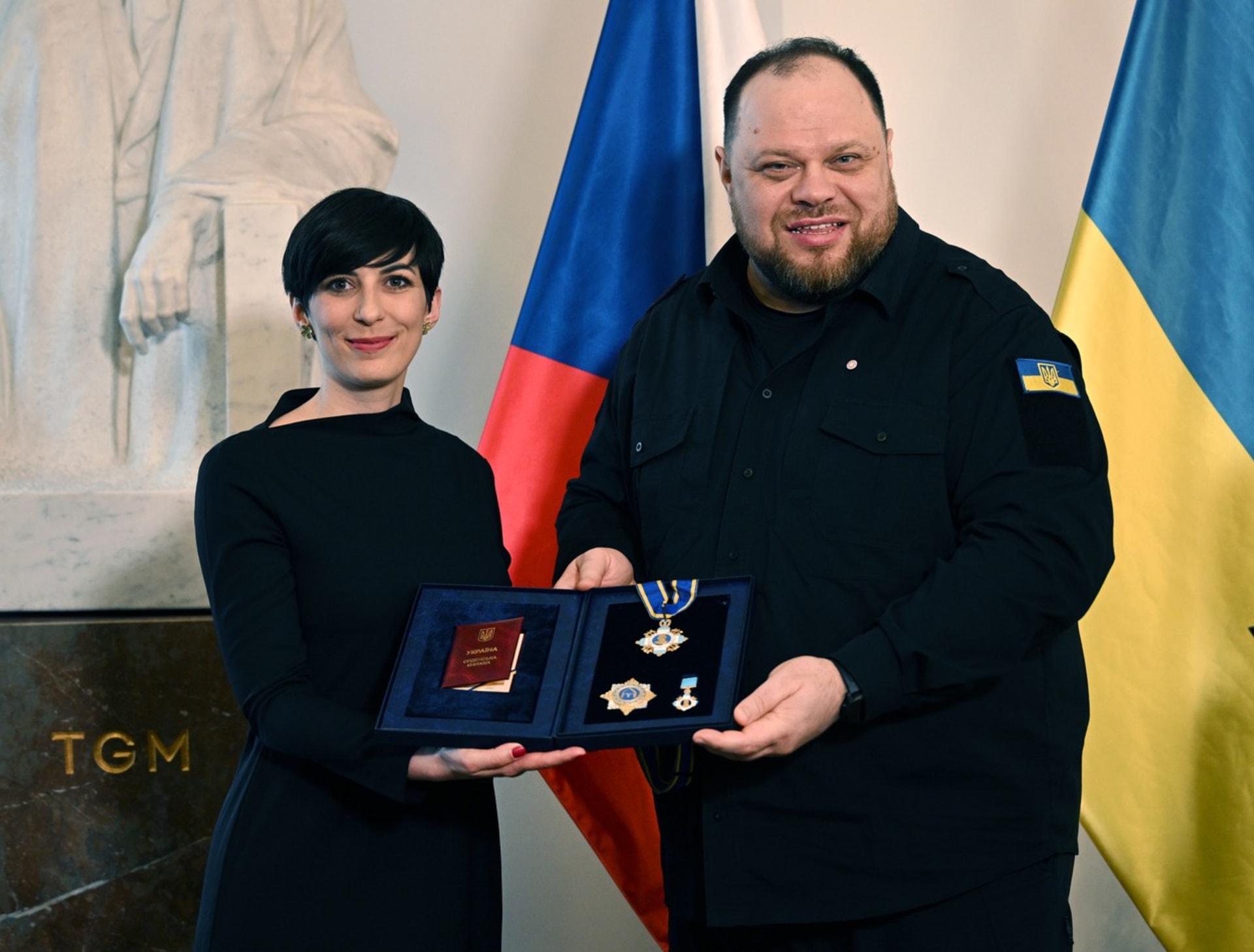 Předseda ukrajinského parlamentu předal vyznamenání Markétě Pekarové Adamové