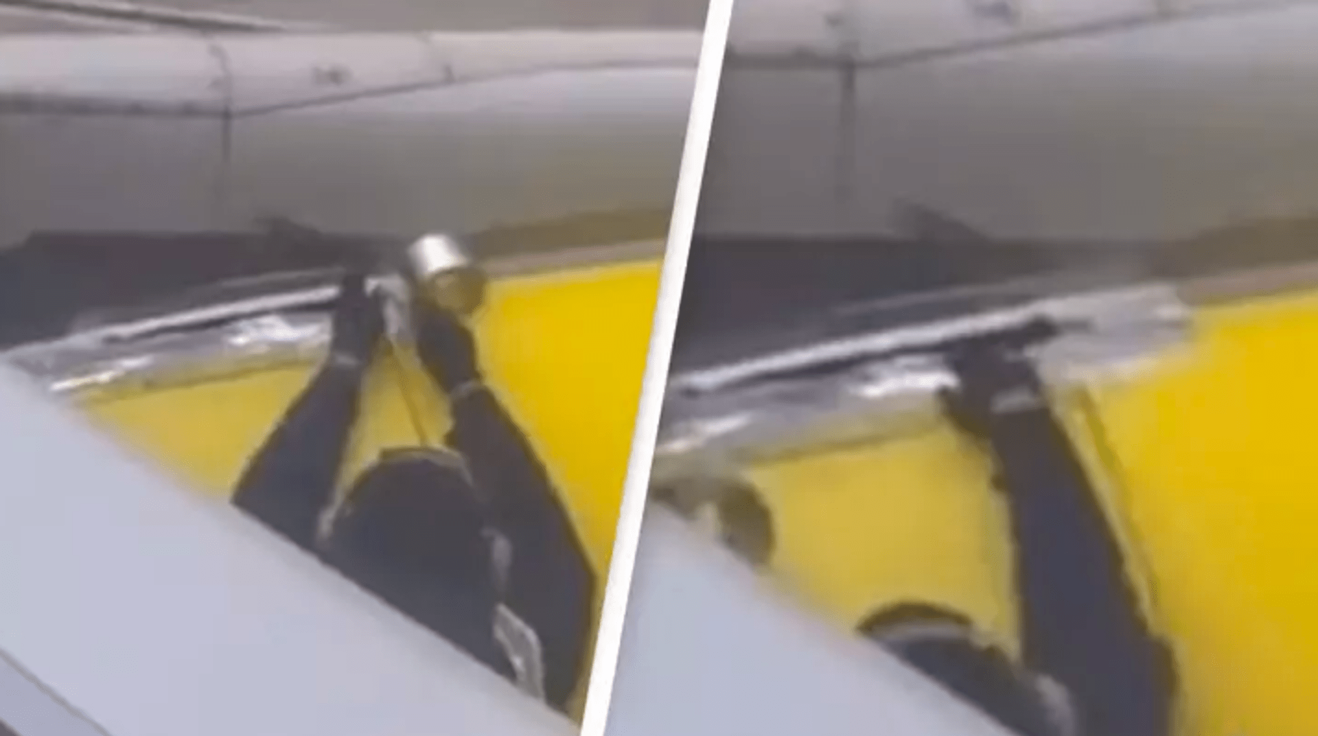 Žena viděla, jak pracovník letiště slepuje letadlo lepící páskou