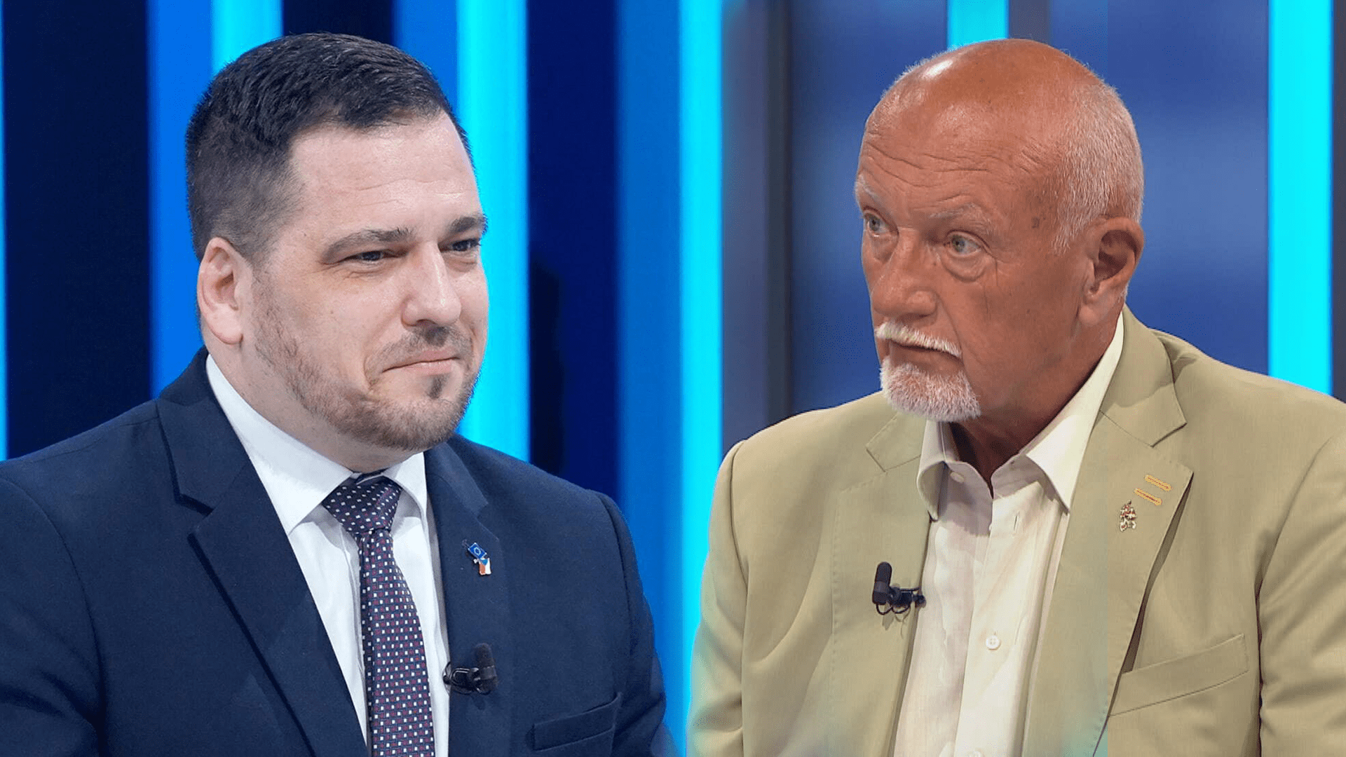 Tomáš Zdechovský a Hynek Blaško ve studiu CNN Prima NEWS