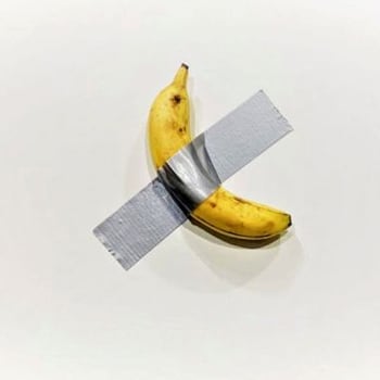 Banánové dílo Maurizia Cattelana se v Art Basel Miami prodává za 120 tisíc dolarů.