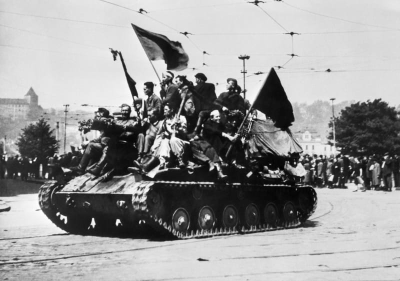 Příjezd Rudé armády do Prahy 9.května 1945.