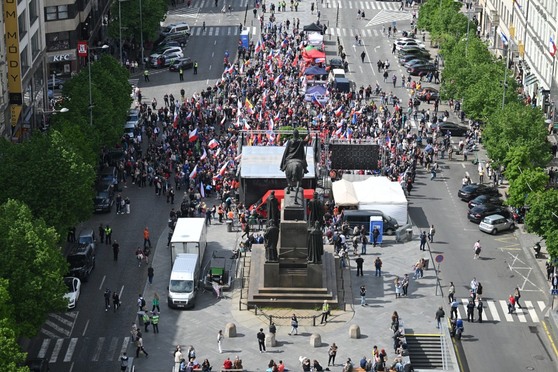 Demonstrace na Václavském náměstí