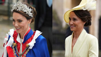 Kate a Pippa Middleton na korunovaci krále Karla III.
