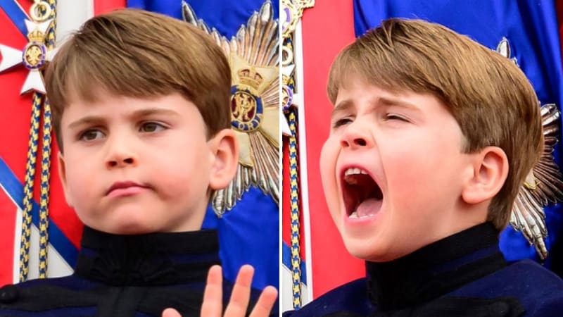 Pětiletý princ Louis na balkoně po korunovaci. Jeho grimasy rozesmály internet.