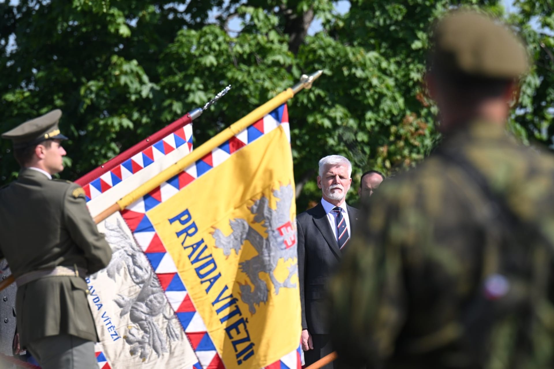 Prezident Petr Pavel během pietního aktu na Vítkově