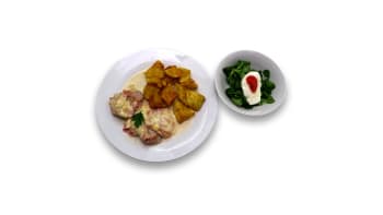 Prostřeno: Vepřové medailonky se sýrem, lehký zeleninový salát a moravské brambory