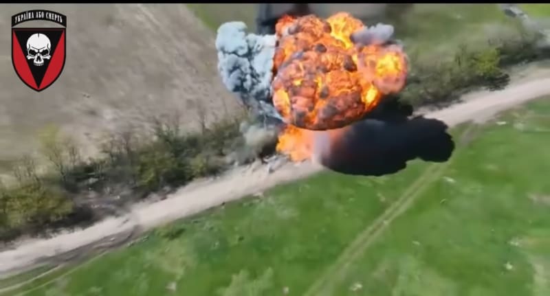 Ukrajinci zničili ruské bojové vozidlo pěchoty BMP-2.