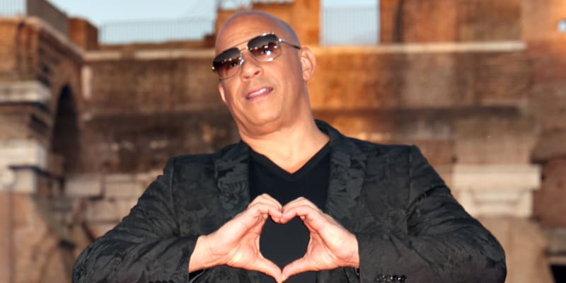 Vin Diesel na premiéře Rychle a zběsile 10 v Římě