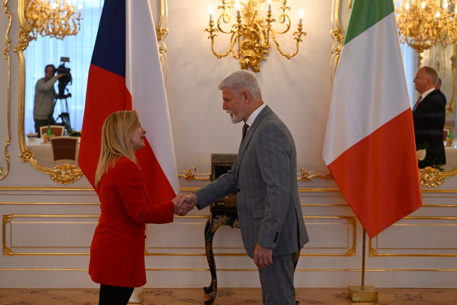 Italská premiérka Giorgia Meloniová byla v Praze přijata i českým prezidentem Petrem Pavlem.