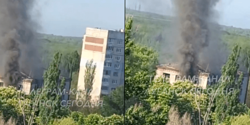 V Luhansku explodovala budova, která sloužila jako základna ruských vojáků. Údajně mělo jít o zásah rakety Storm Shadow.