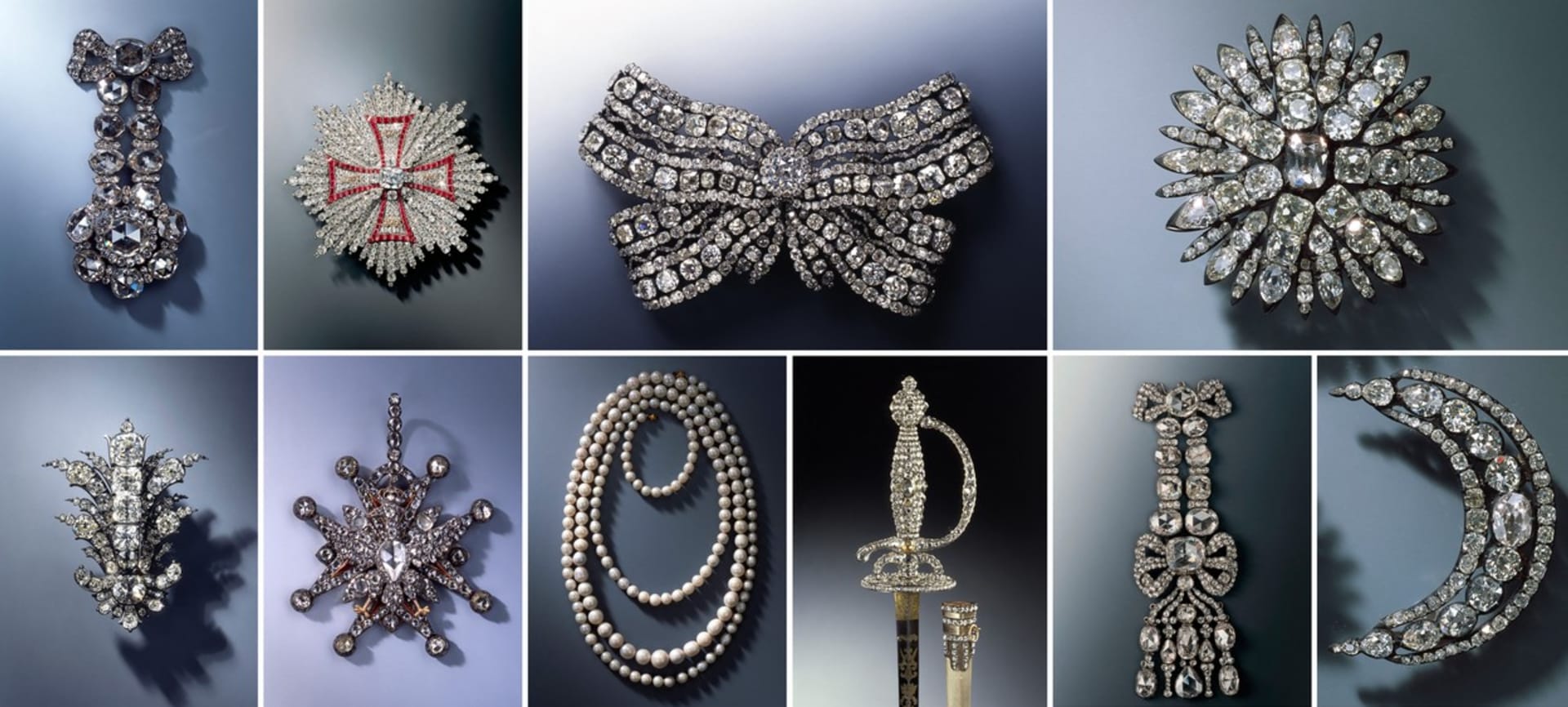 Část z ukradených šperků z klenotnice v Držďanech.
