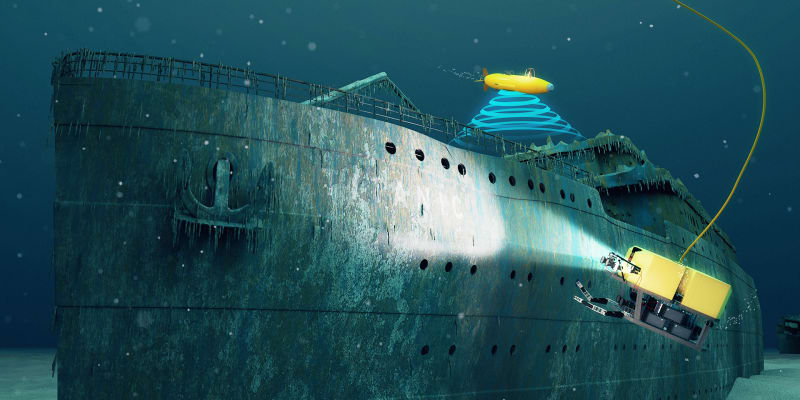 Model potopeného Titanicu