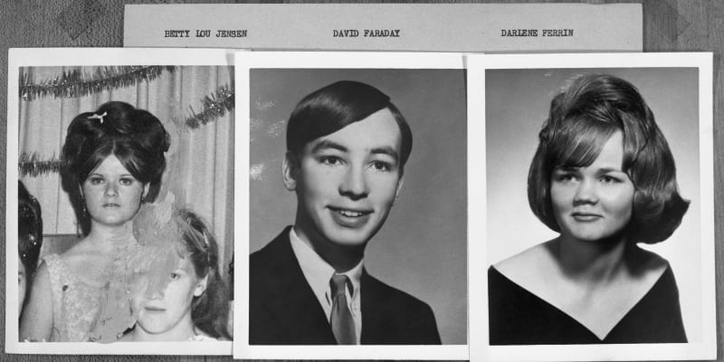 Oběti vražd v San Francisku: Betty Lou Jensenová, David Faraday a Darlene Ferrinová, údajné oběti Zodiacova vraha.