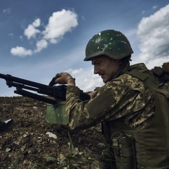 Ukrajinští vojáci u Bachmutu, 22. května 2023