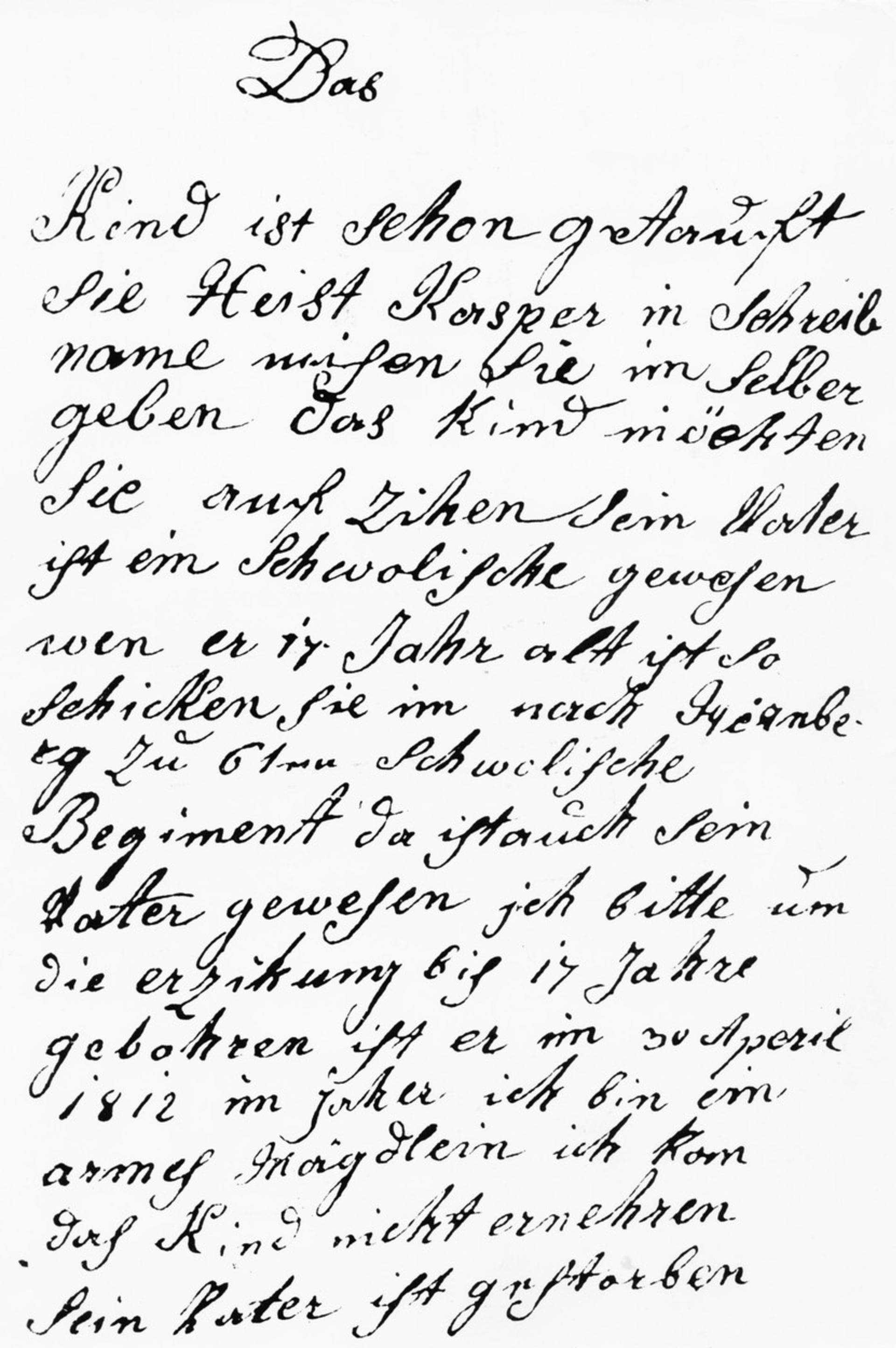 Dopis, který měl Hauser u sebe, údajně od jeho matky