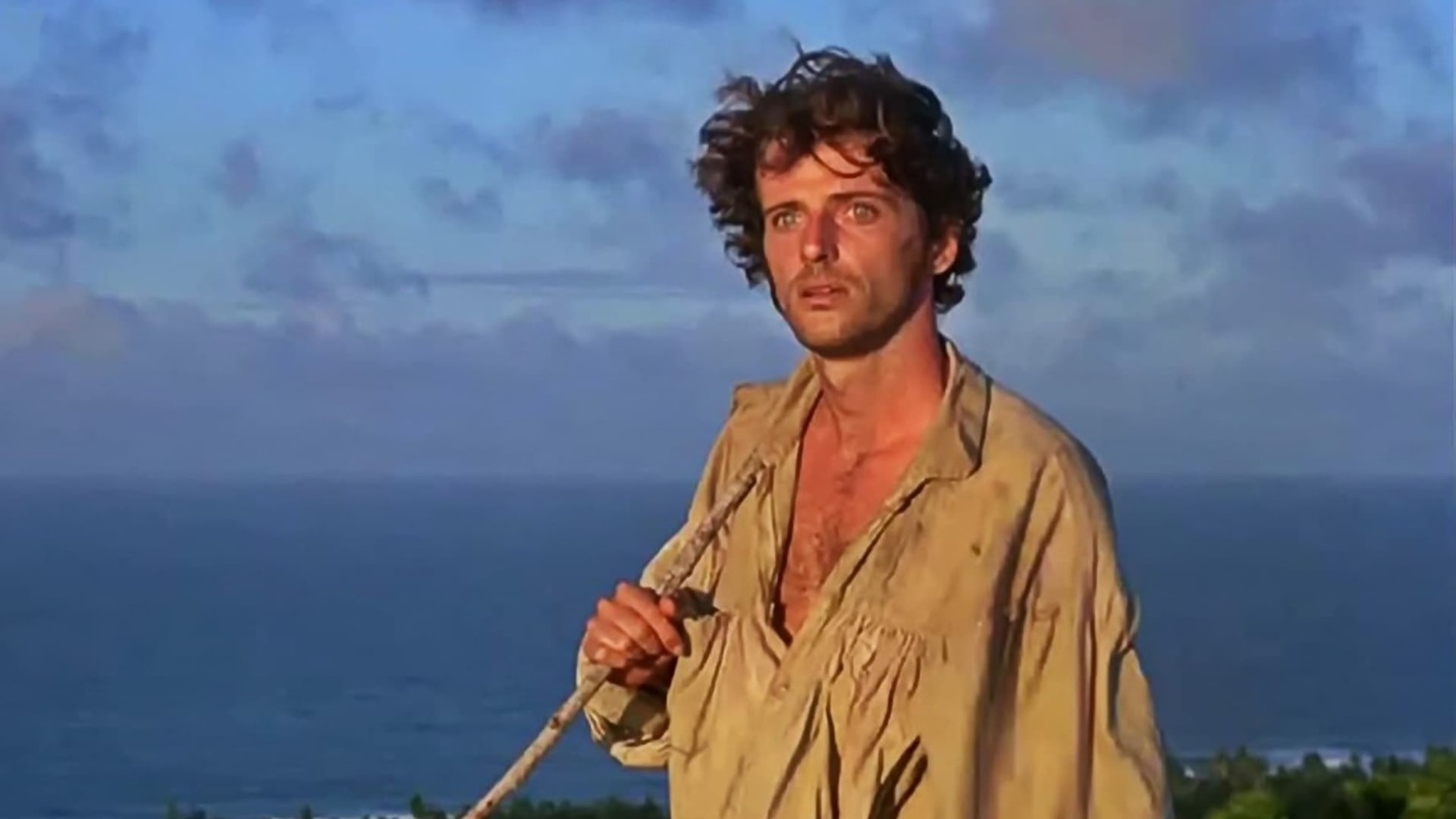 Aidan Quinn jako Crusoe ve stejnojmenném filmu.