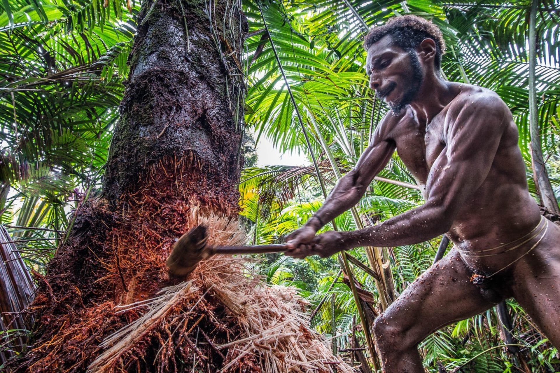Člen jednoho z papuánských kmenů