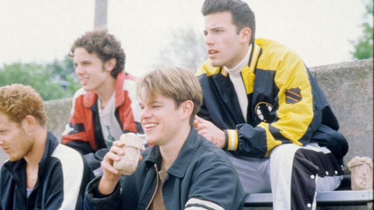 Záběry z filmu Dobrý Will Hunting s Mattem Damonem a Robinem Williamsem