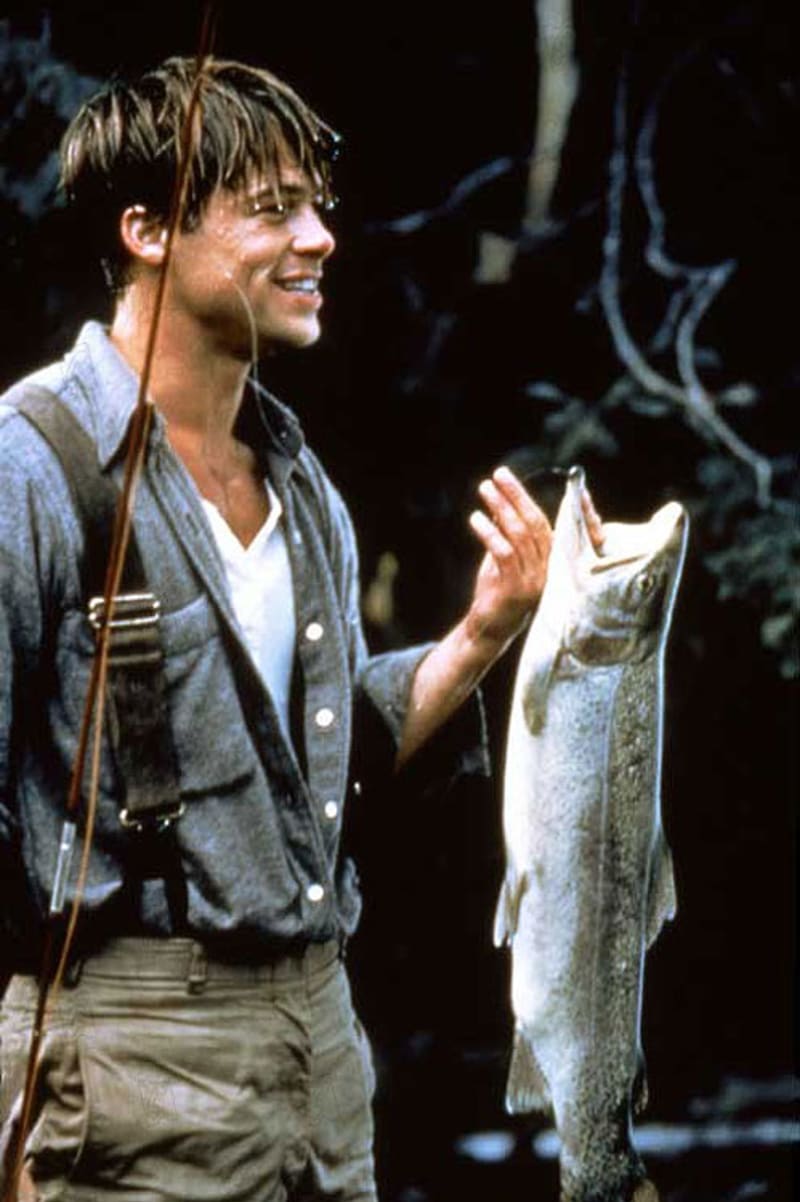 Záběry z filmu Teče tudy řeka s Robertem Redfordem a Bradem Pittem