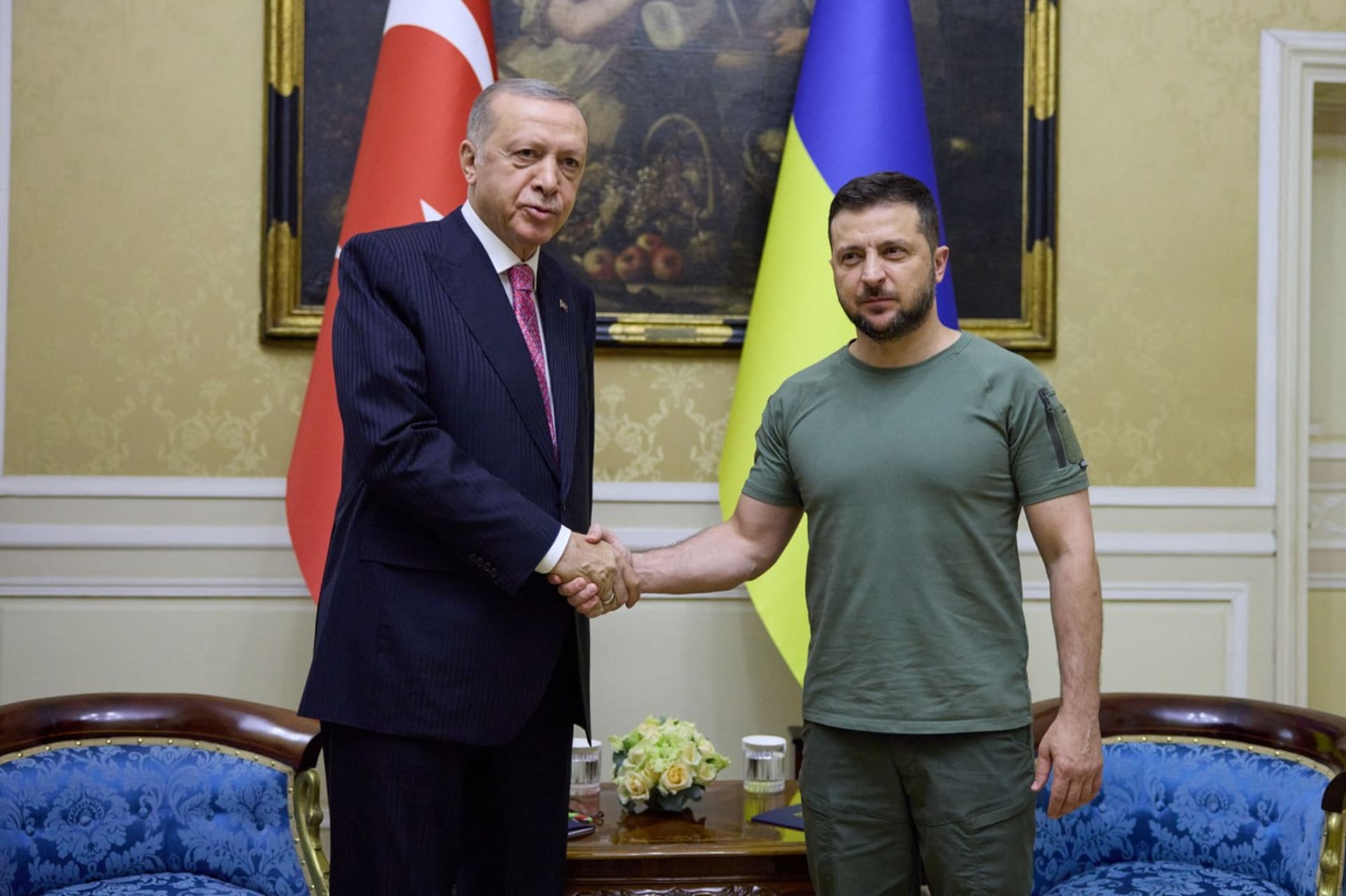 Erdogan s ukrajinským prezidentem Volodomyrem Zelenskym