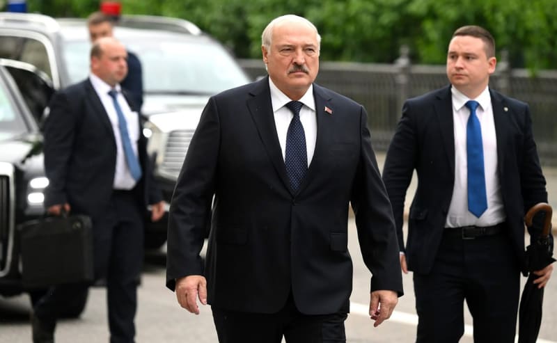 Belorusky prezident Alexandr Lukasenko na summitu v Moskve (25. 5. 2023)