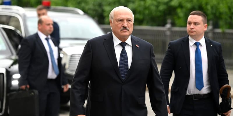 Belorusky prezident Alexandr Lukasenko na summitu v Moskve (25. 5. 2023)