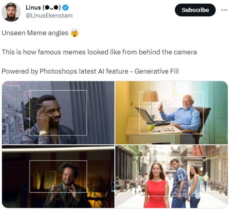 Nová AI funkce ve Photoshopu baví internet