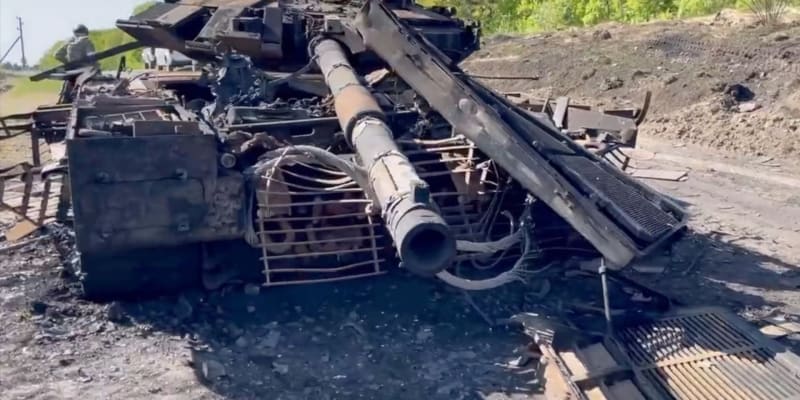 Zničený ruský tank T-90M „Breakthrough“