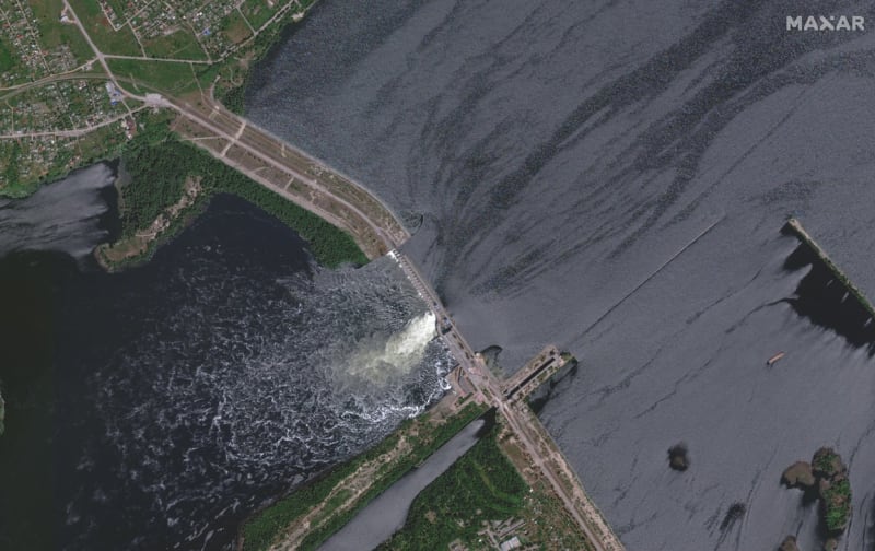 Snímek Kachovské přehrady z května 2022.